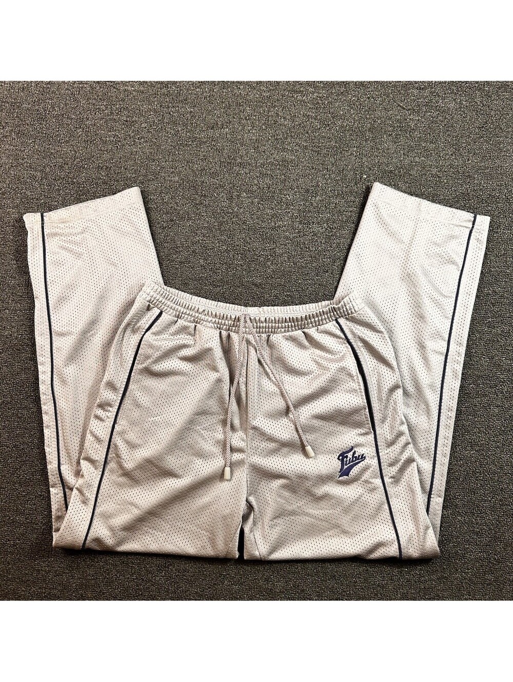 Vintage FUBU Collection Mesh Track Pants Sz S Silver Y2K 90s